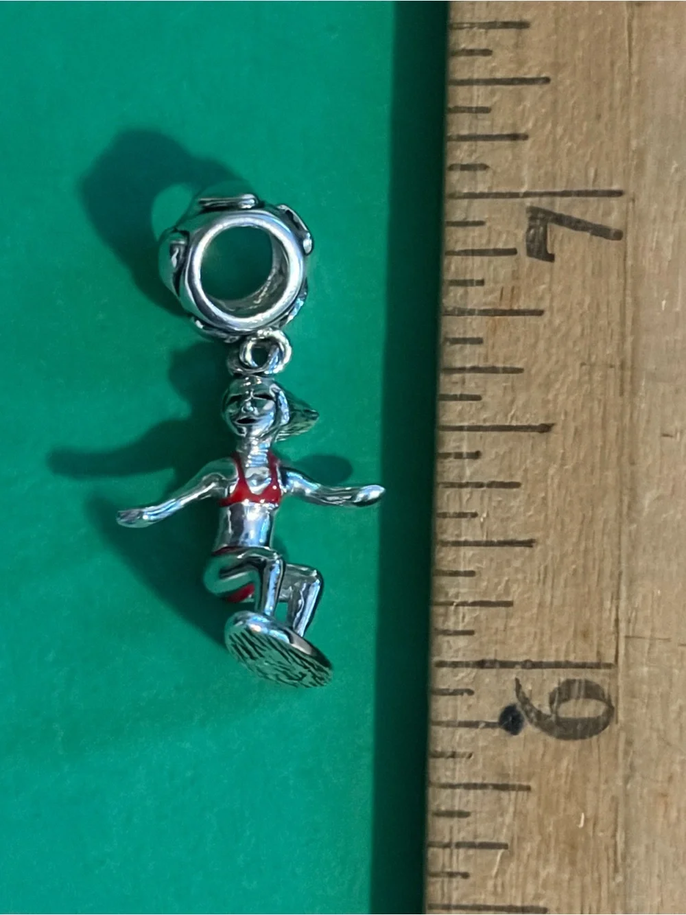 Silver Surfer Girl Charm with Red Bikini